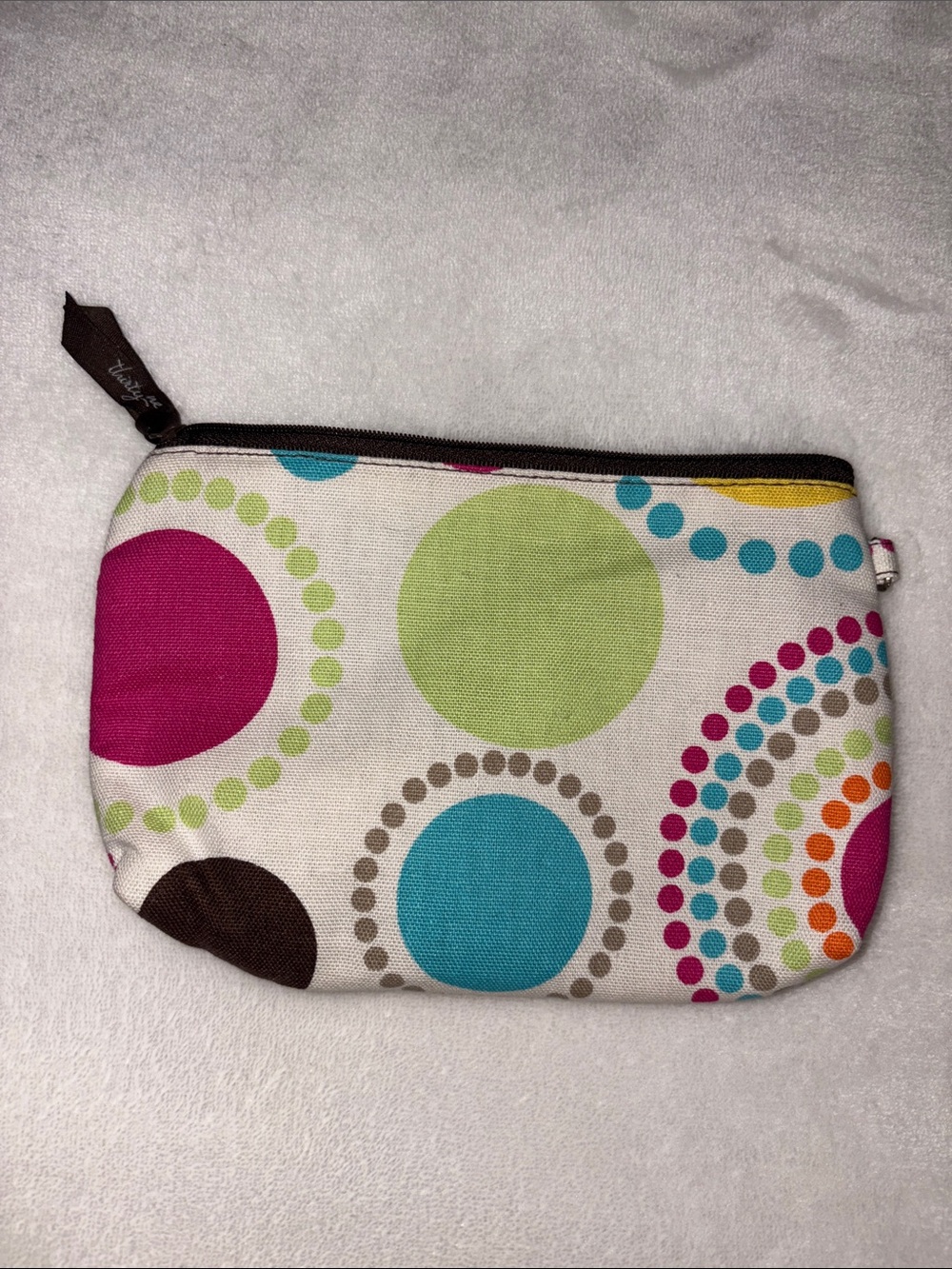 Thirty-One Mini Zipper Pouch - Circle Spirals